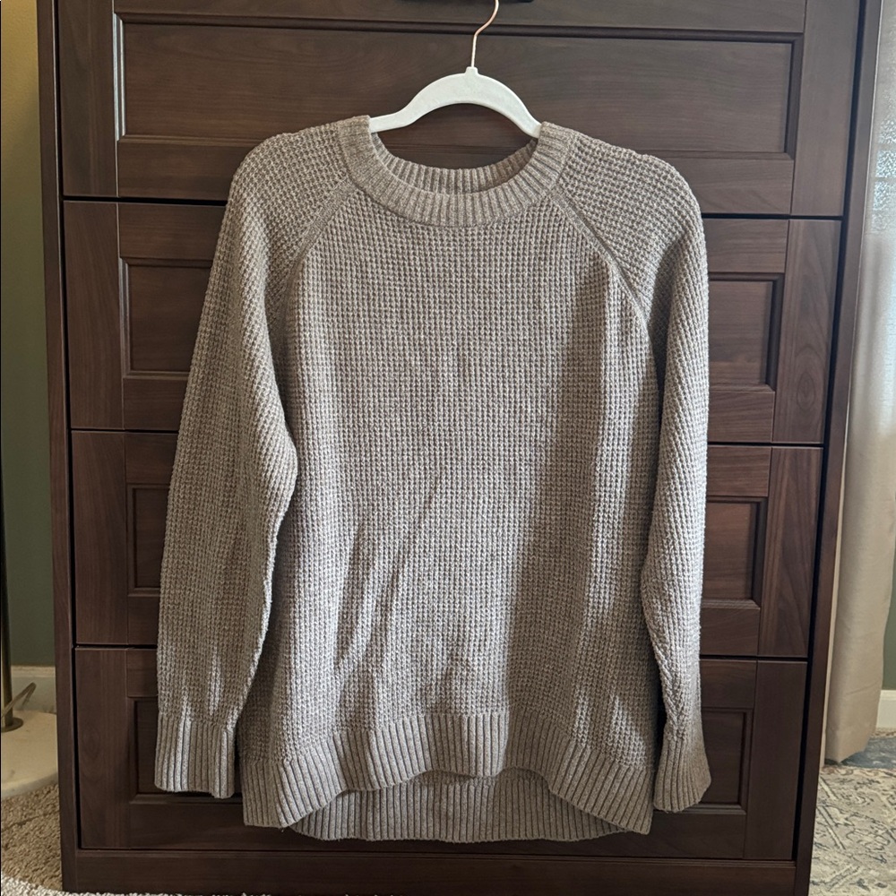 Cozy Gray/Brown Knit Sweater
